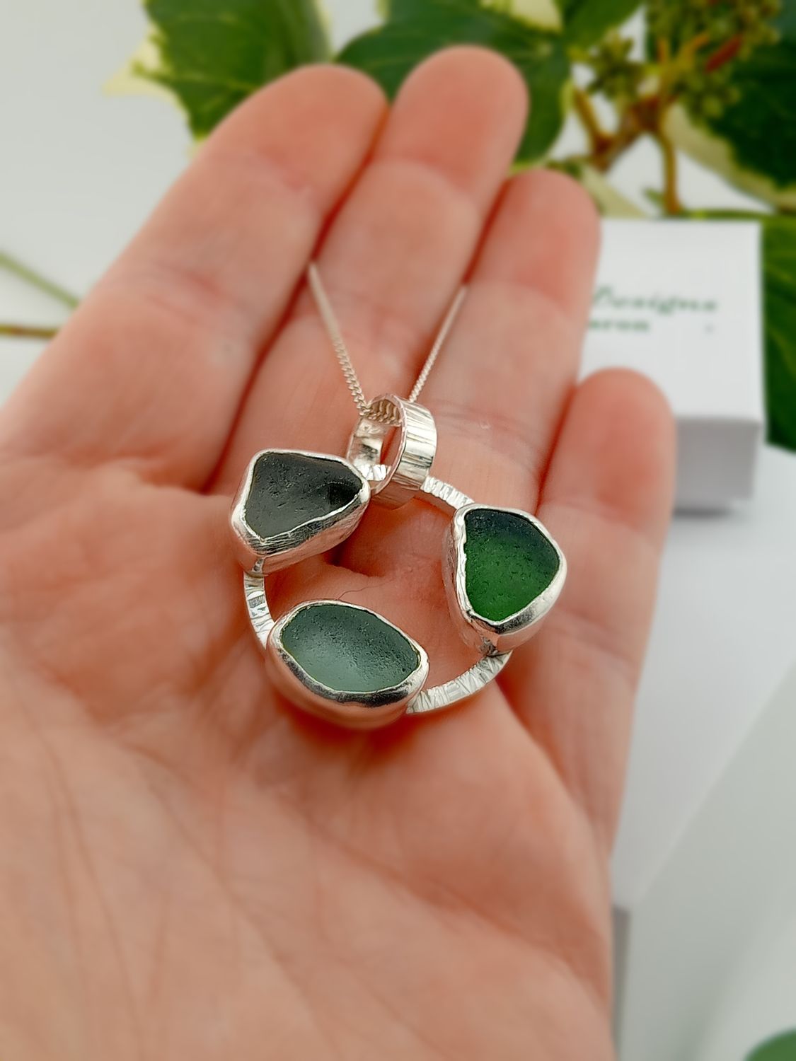 Pastel Shades of Scottish Sea Glass Necklace - Hallmarked