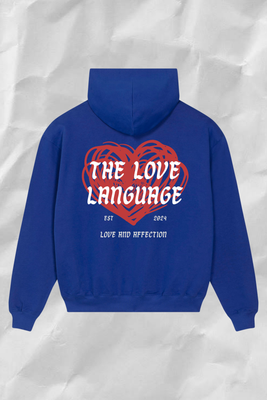 unisex love language hoodie blue