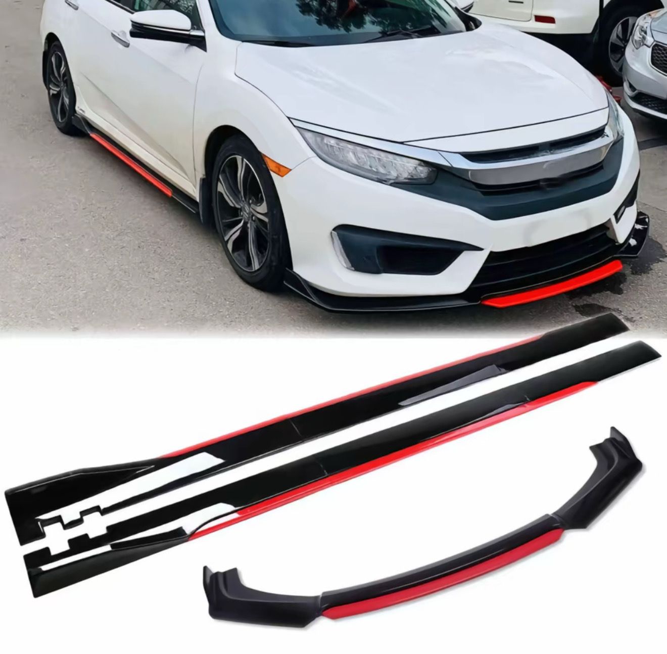 Car Splitter Full Set ( Front side And 2 Door Side )