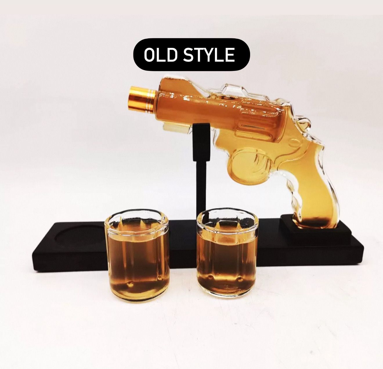 Glass gun decanter whiskey container