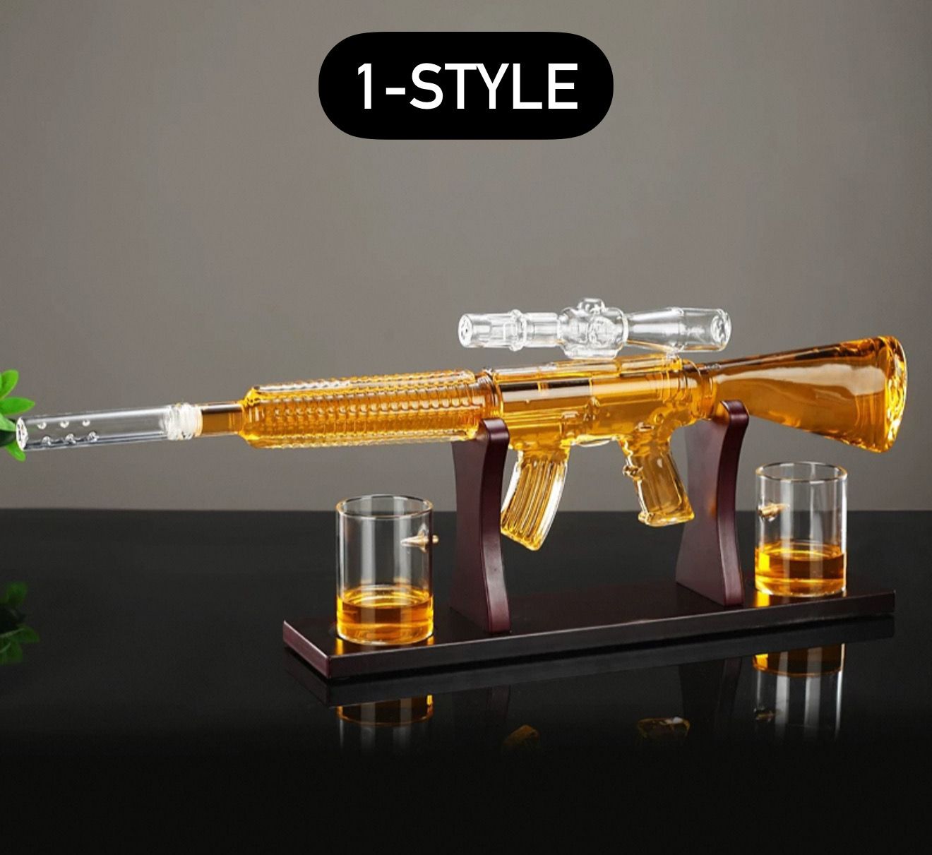 Glass Ak47 decanter whiskey container