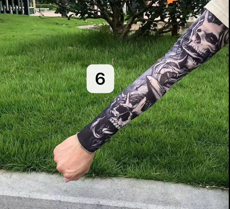 Arm tattoo sleeve ultra-thin seamless breathable realistic handsome ( One Pair Left And Right )
