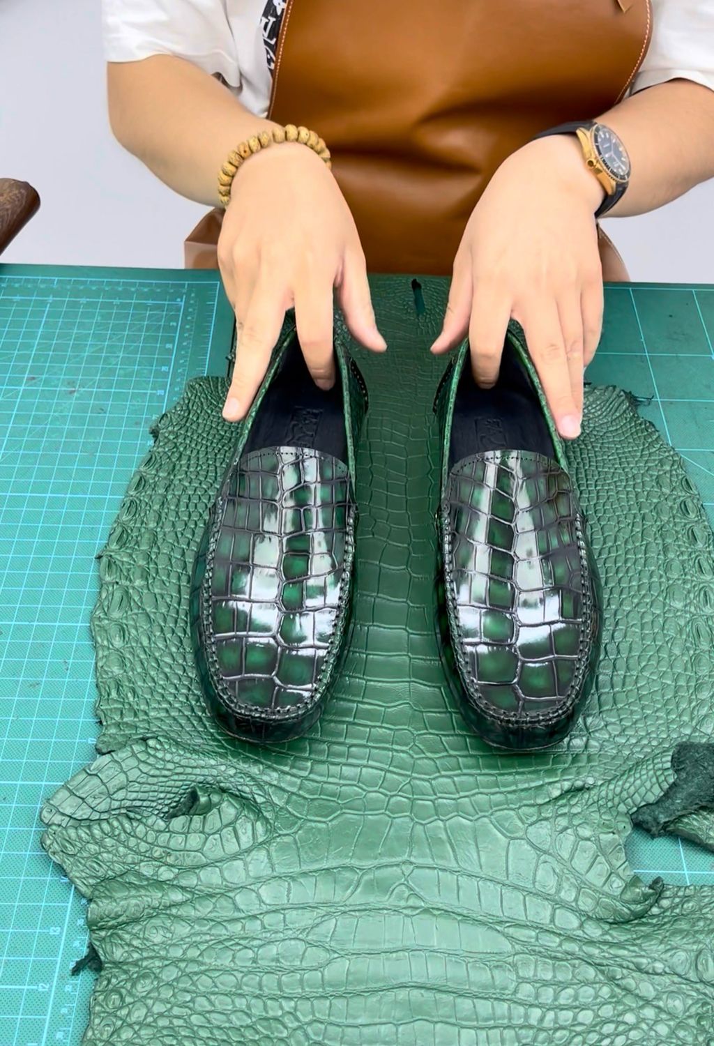 Loafers Genuine Leather Men&#39;s  Shoes  Crocodile Pattern