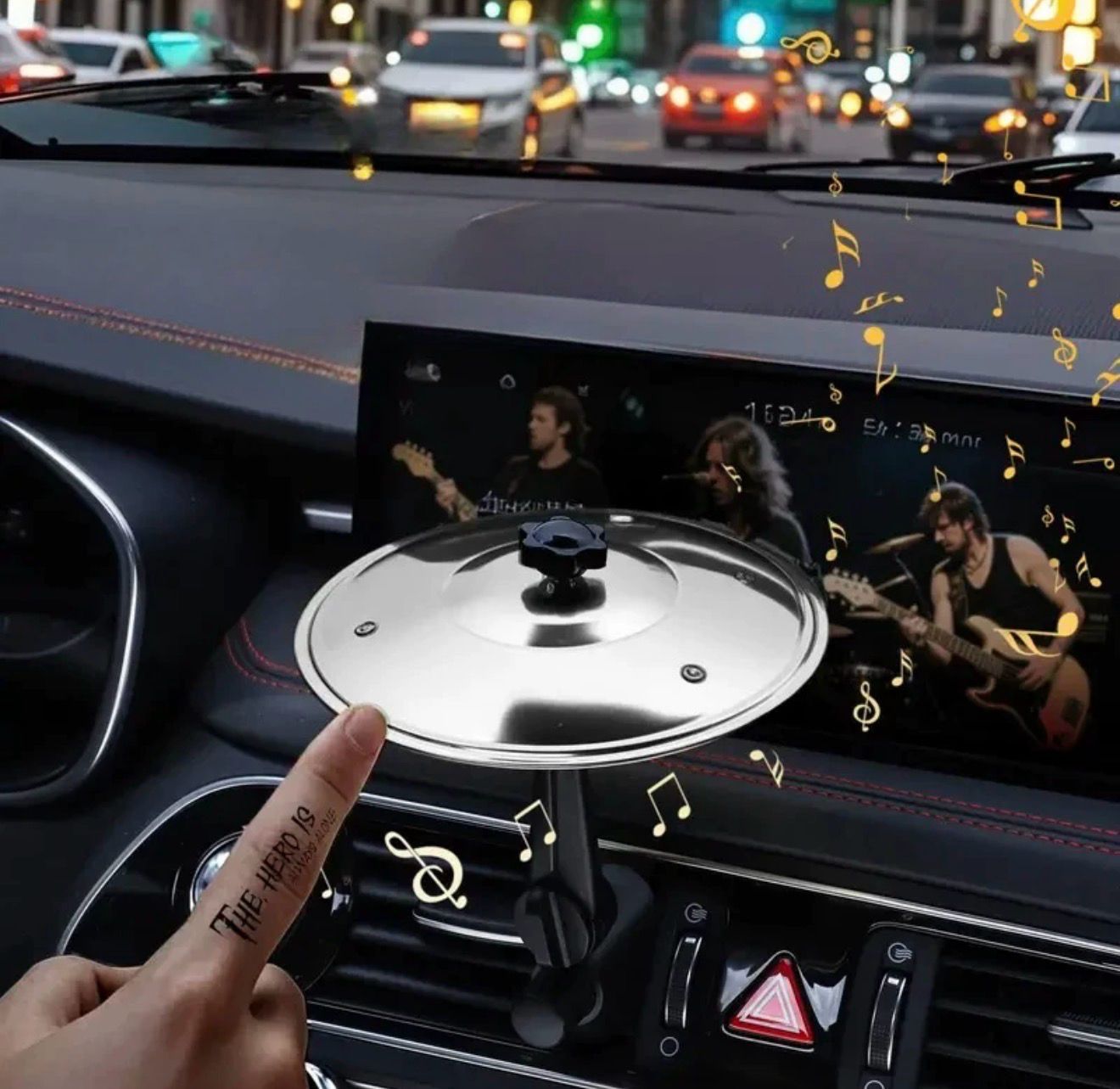 Car Air Vent Ornament Car Stand Drum Cymbal (For All Car)