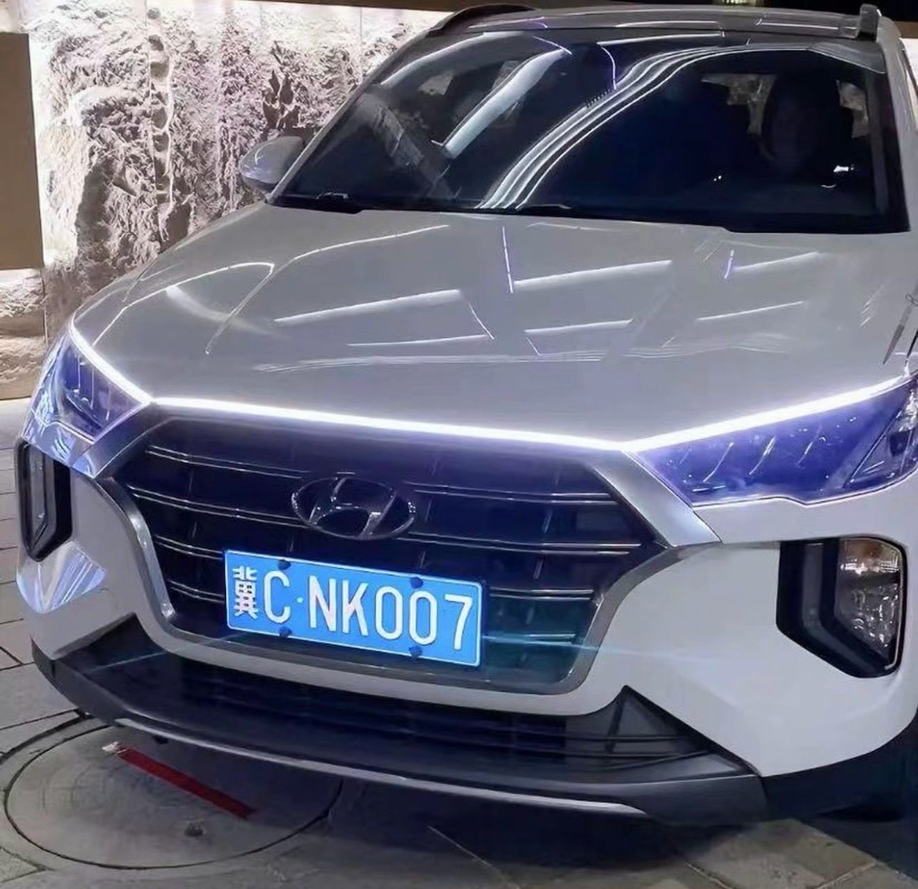 Automotive Start-up Scanning Dynamic Continuous Running Lights Grille Modification Universal LED Hood Lights