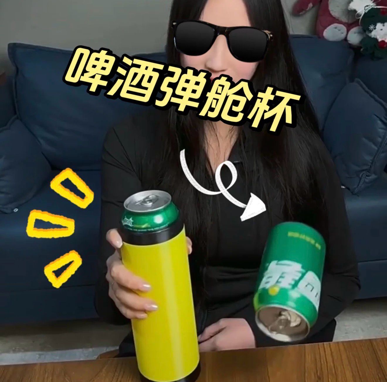Creative and cool double-can beverage ejector cup holder high-end tactical ammunition loading double cup sleeve