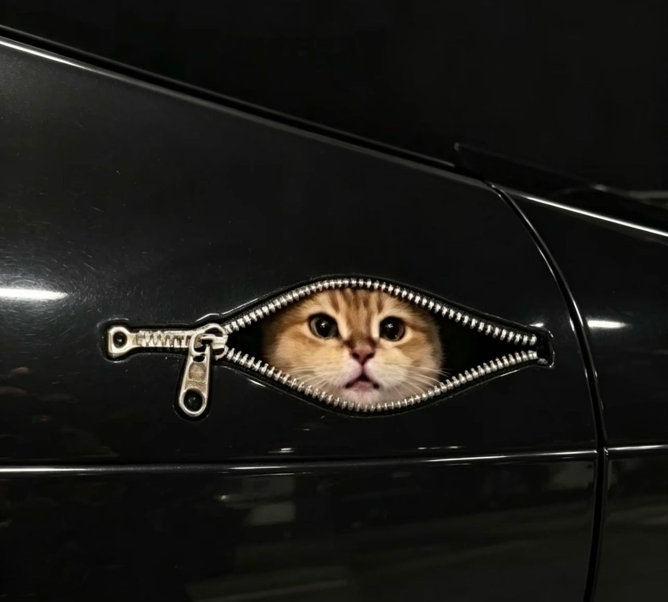 3D Car Sticker ( Price For 2 pcs Products) 1 pcs Yellow + 1 pcs White Cat