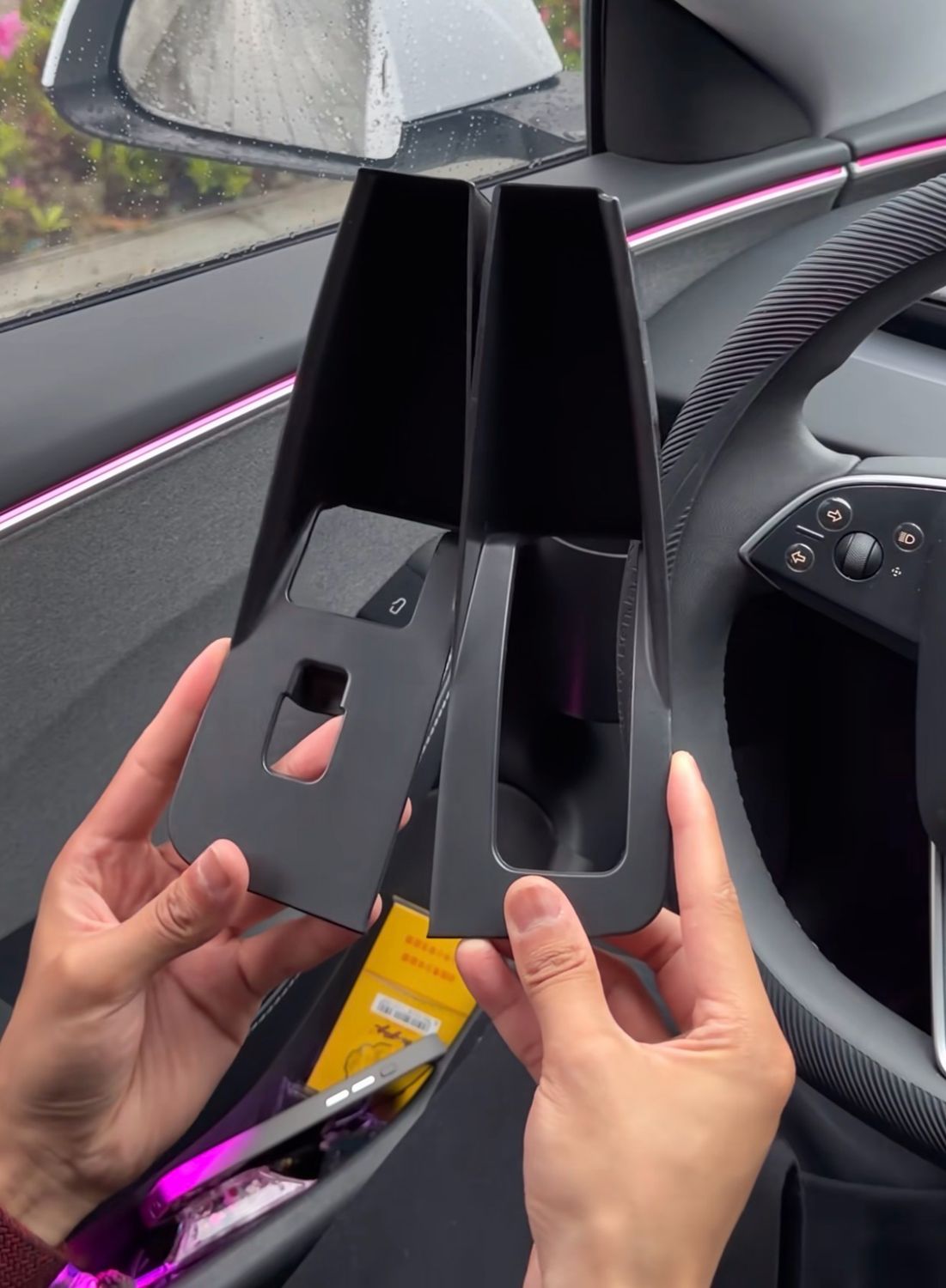 Compatible Tesla Model 3/Y/EL3 four-door door handle storage boxes upgraded Model 3 storage all-inclusive storage box modification 4 pcs