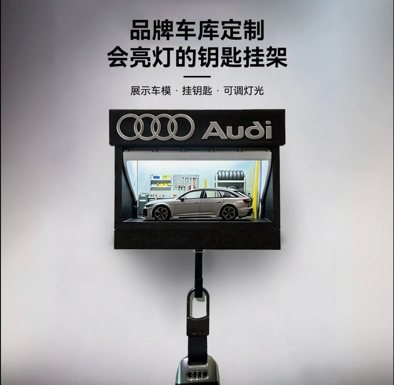 1:64 scale car model garage key hook wall hanging handmade custom item ( Full Sets Mini Car + Garage + Key Hook )