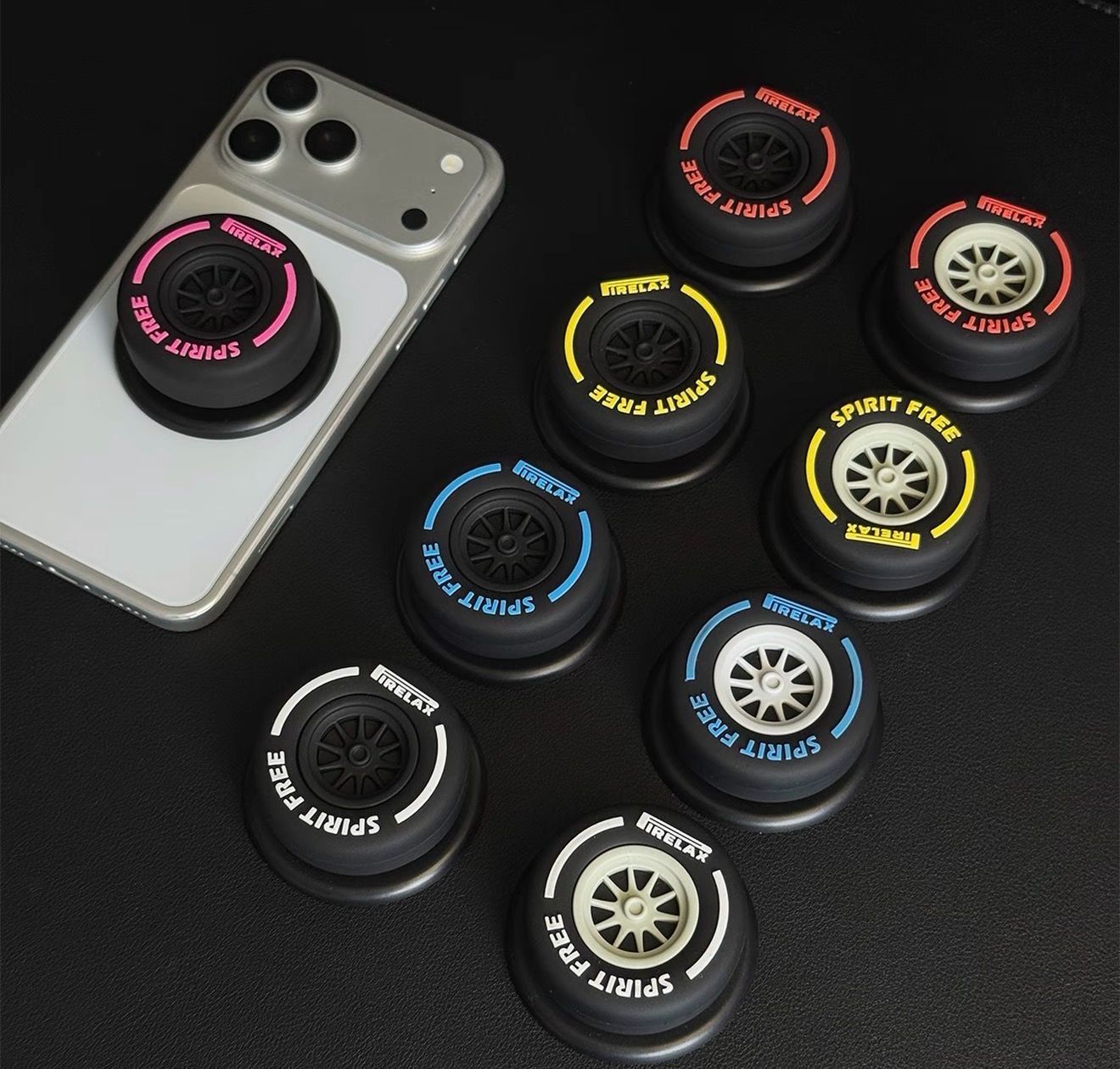 F1 Retractable Magnetic Phone Holder with Red Airbag Retractable Portable Rotating ( For All Models )