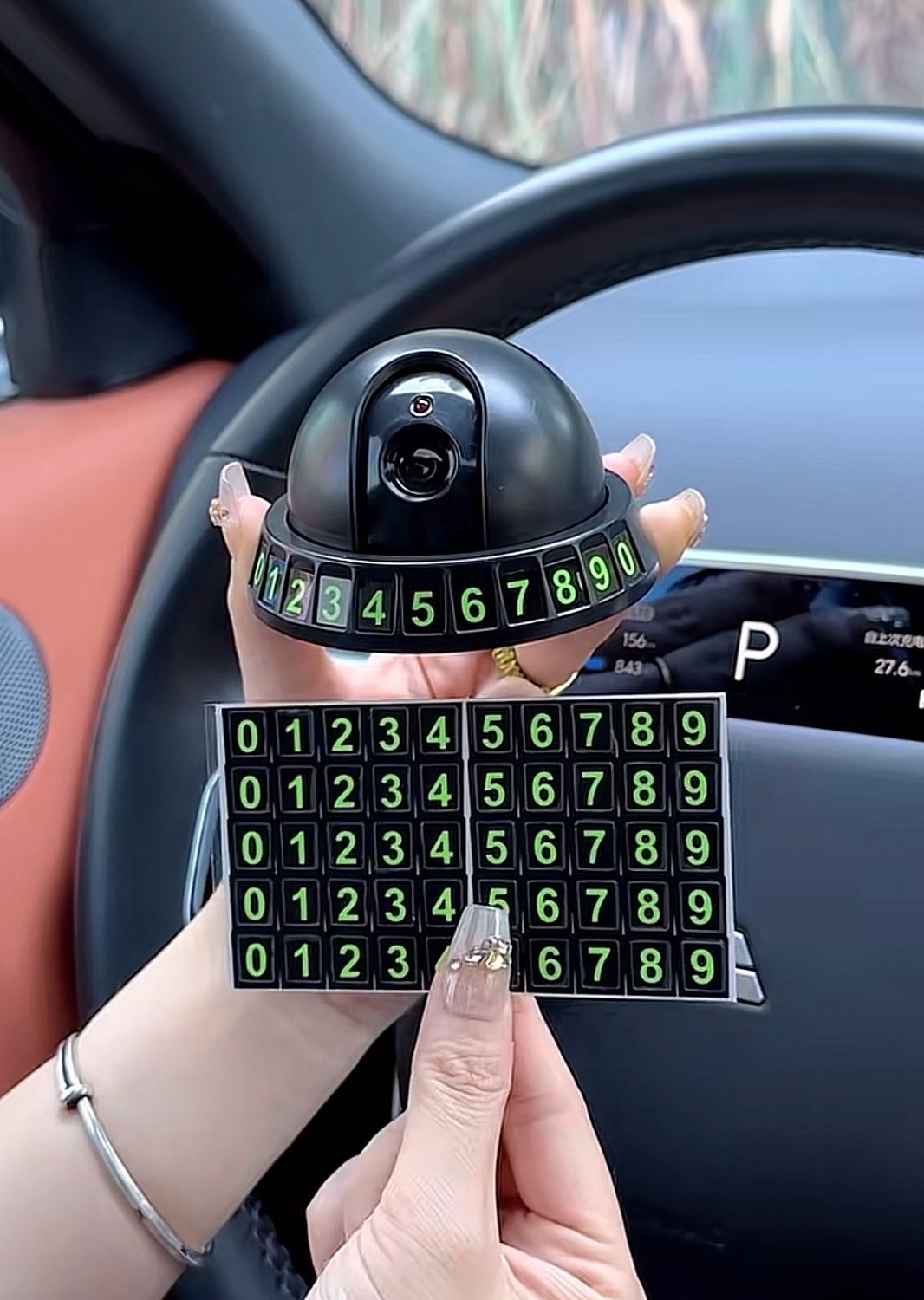 Creative premium new-style car parking number plate featuring a surveillance-camera design.