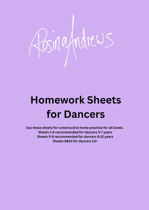 Homework Sheets for Dancers Downloadable