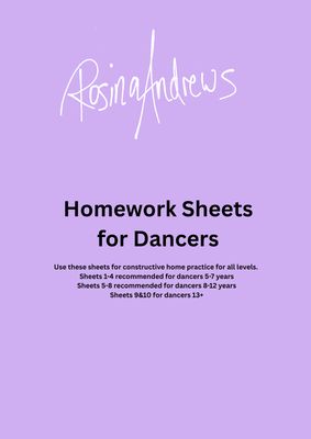Homework Sheets for Dancers Downloadable