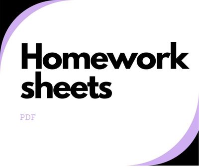 Homework Sheets for Dancers Downloadable