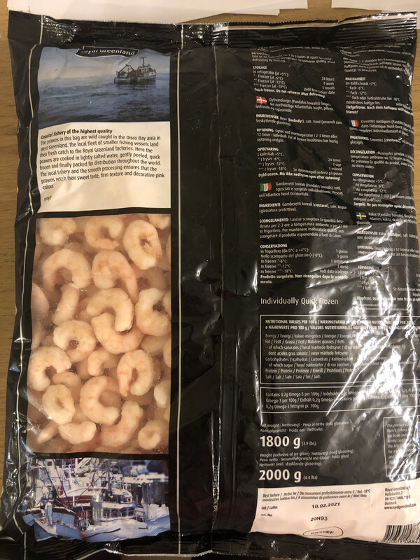 Cooked Peeled Royal Greenland Prawns 2kg