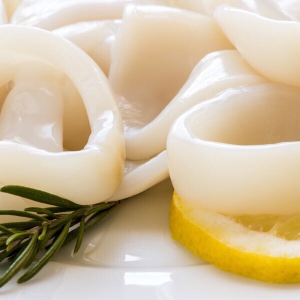 Frozen Un-coated Squid  Rings (1kg Bag)