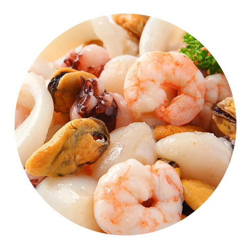 Luxury Seafood Mix (1kilo bag. Mussels, squid, prawns - great for Paella)