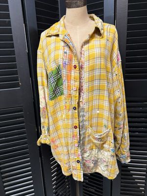 Magnolia Pearl | Boyfriend Workshirt | Top 1563 | Sunshine Plaid