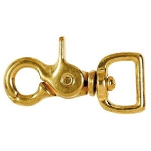 BRASS TRIGGER SNAPHOOK 3/4 19MM FLAT SWIVEL EYE HRD5990