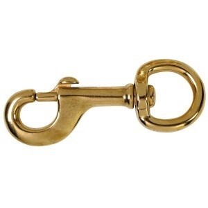 BRASS HEAVY DUTY ROUND EYE SWIVEL SNAP HOOK 32MM HRD5500