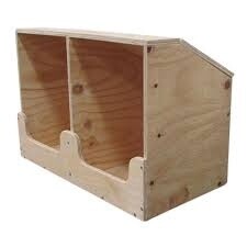 PLYWOOD POULTRY LAYER BOX -2 HOLE NESTING