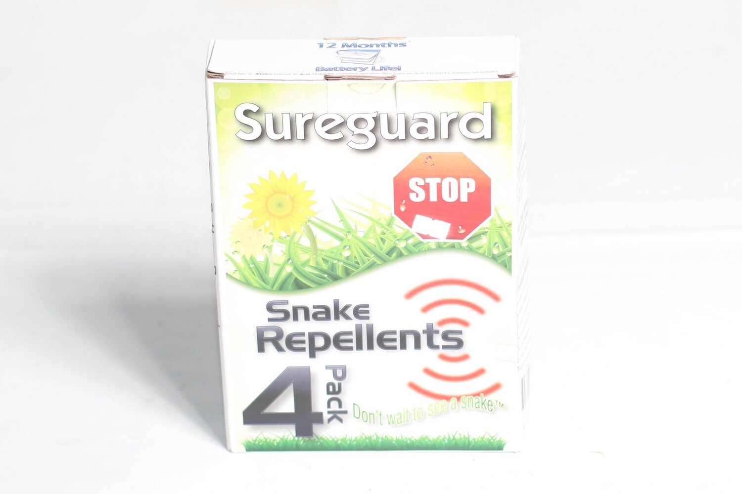 SUREGUARD SNAKE REPELLENTS FOR SUN &amp; SHADE - BATTERY POWERED 4 PACK