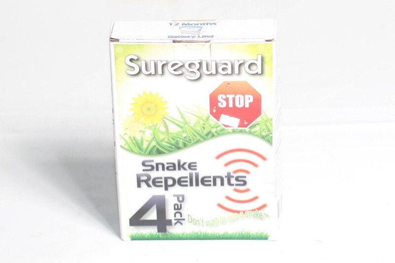 SUREGUARD SNAKE REPELLENTS FOR SUN &amp; SHADE - BATTERY POWERED 4 PACK