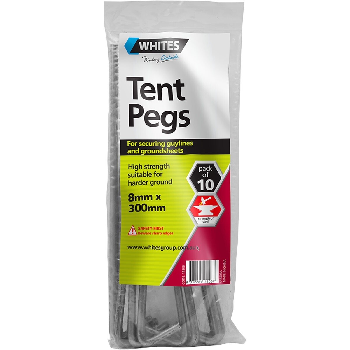 WHITES TENT PEGS 8MM X 300MM