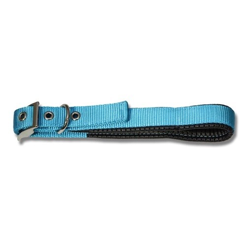 NYLON DOG COLLAR WEBBING PADDED 65CM