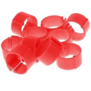 10 PACK 20MM RED LEG BAND CHICKEN 212050