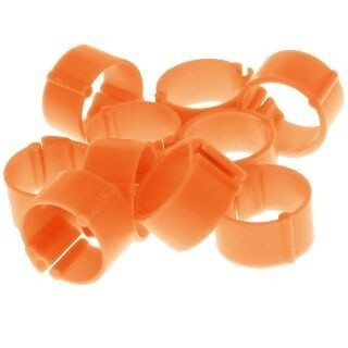 10 PACK ORANGE 20MM CHICKEN LEG BAND 212049