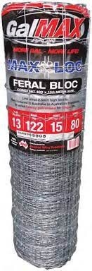 GALMAX MAXLOC FERAL BLOC FENCE 13/115/15 X 100M + FOOTER