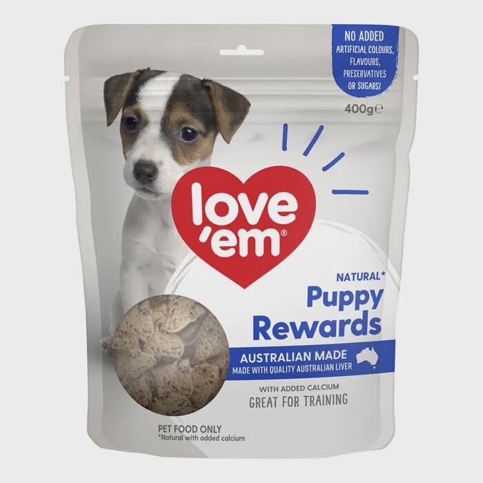 LOVE EM PUPPY REWARDS 400G