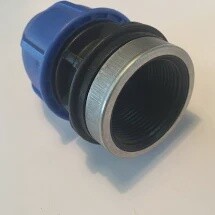 METRIC FEMALE END CONNECTOR 25MM - BLUE LINE POLY