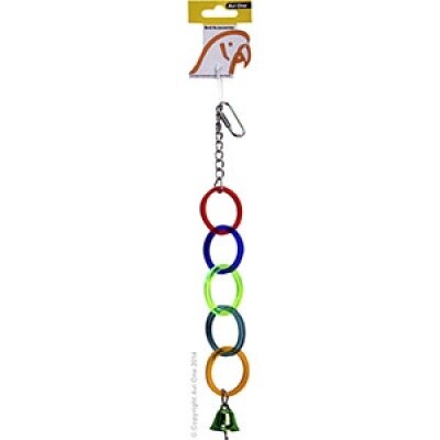 Bird Toy Acrylic 5 Rings w Bell