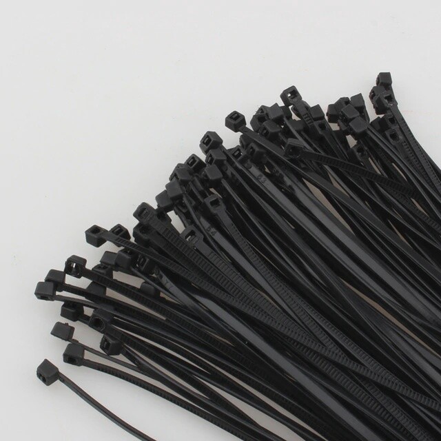 100 x 3MM BLACK NYLON CABLE TIES -100