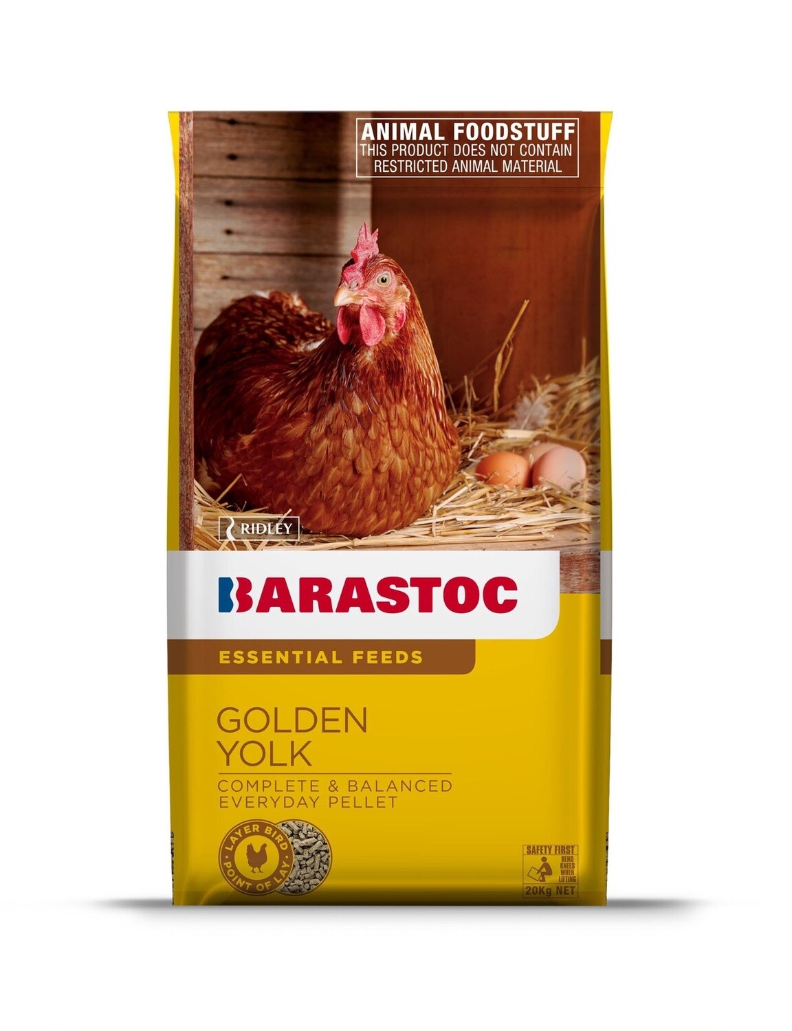 BARASTOC GOLDEN YOLK LAYER PELLETS 20KG