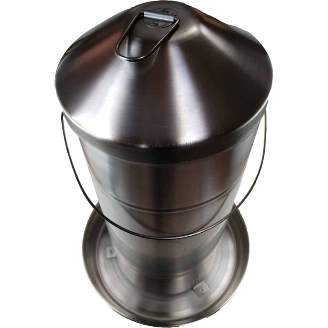 GREENLEAF 15KG STAINLESS STEEL POULTRY FEEDER