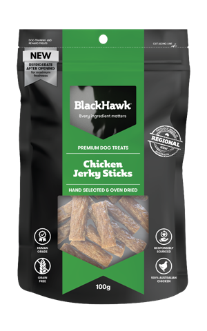 BLACK HAWK CHICKEN JERKY STICKS 100GM