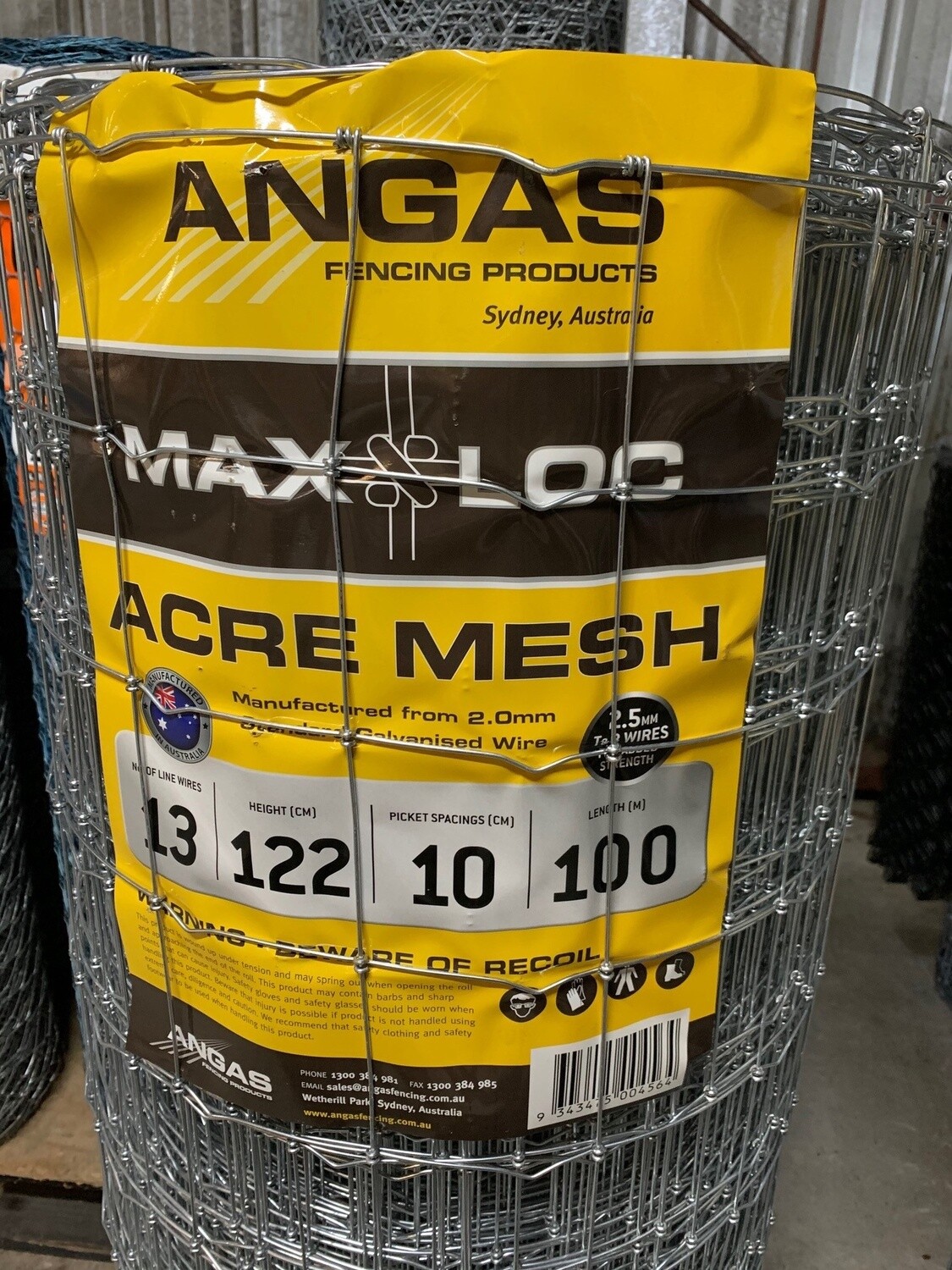 ANGAS MAX-LOC ACRE MESH 13/122/10 2.00MM 100M