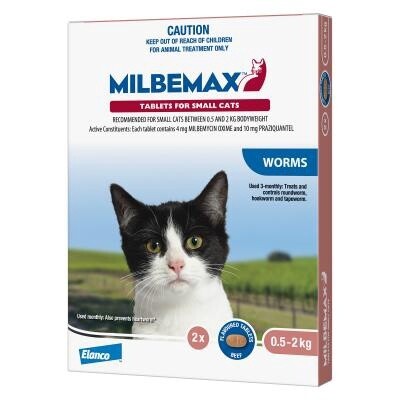 MILBEMAX CAT ALL WORMER (0.5-2KG) 2pk