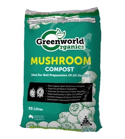 GREENWORLD ORGANICS MUSHROOM COMPOST 25L