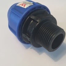 METRIC MALE END CONNECTOR 25MM - BLUE LINE