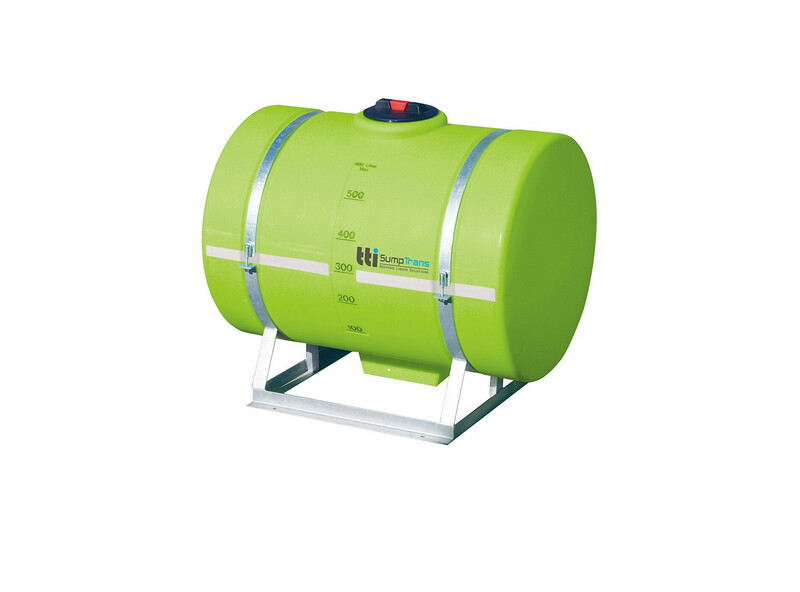 SumpTrans™ 600L - Fully-Drainable Chemical Tank with Steel Frame (Round) by TTi