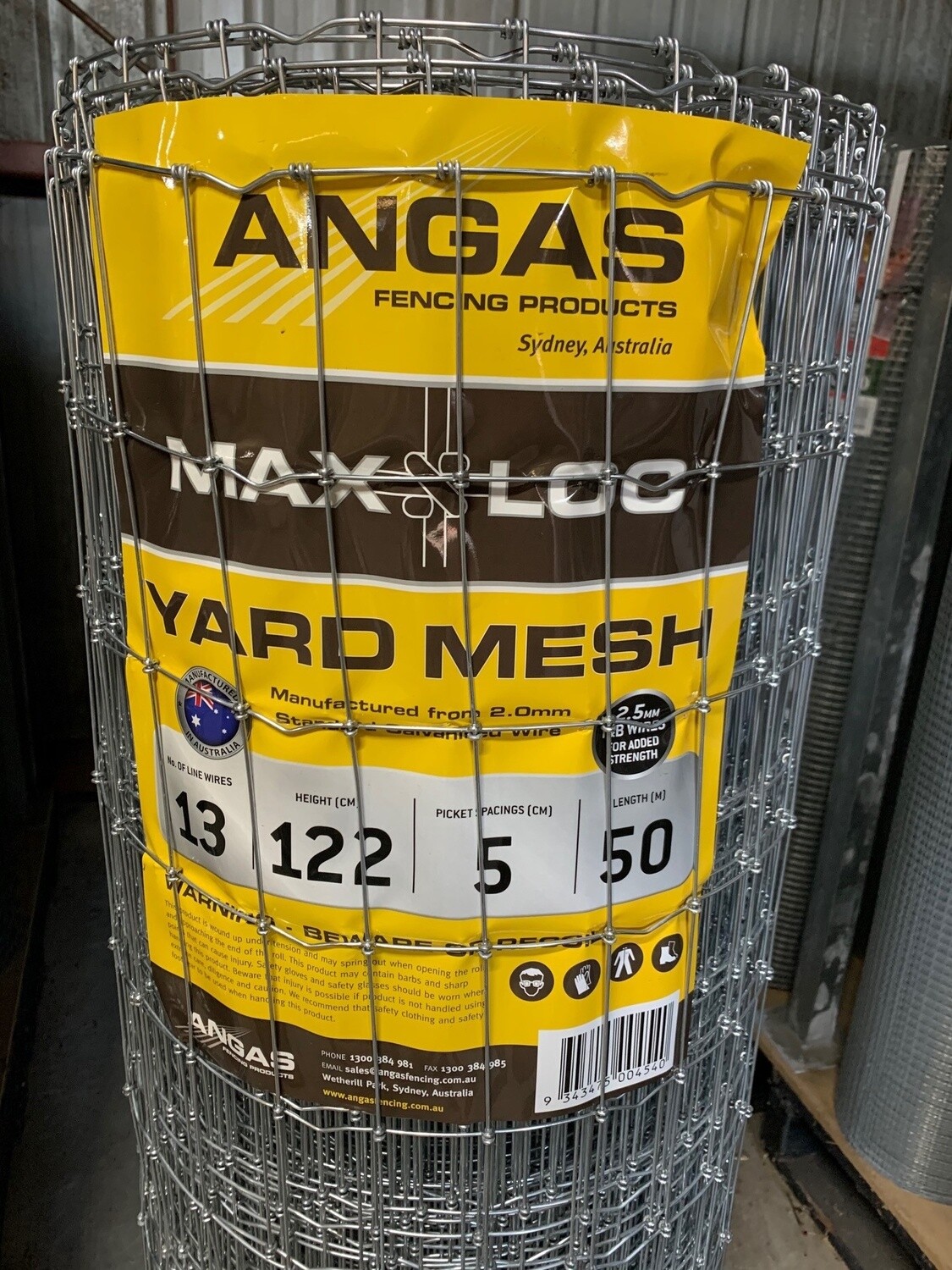 ANGAS MAX-LOC YARD MESH  13/122/5 2.00MM 50M