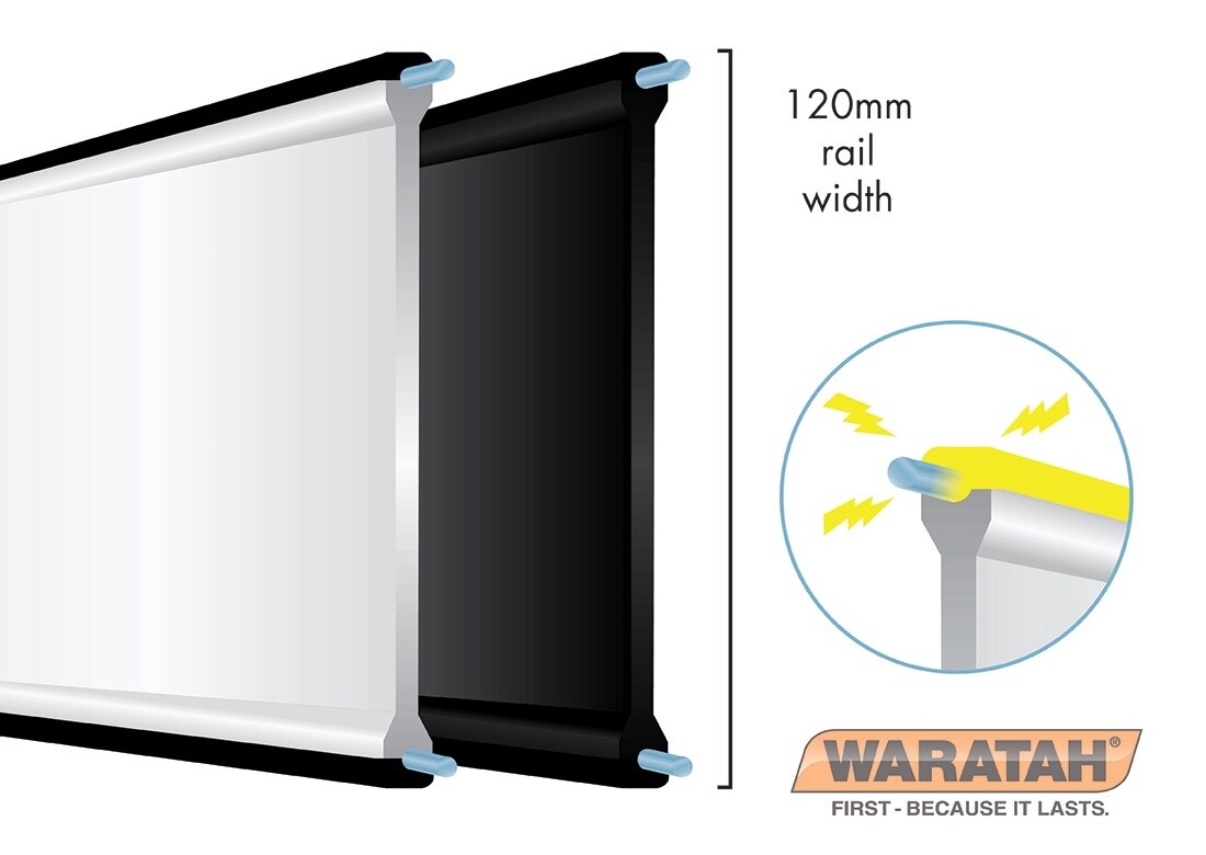 WARATAH FLEX RAIL ELECTRIC BLACK 150M