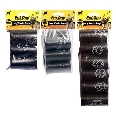 DOGGY WASTE BAG BIODEGRADABLE 3 PACK X 20PCS ROLL