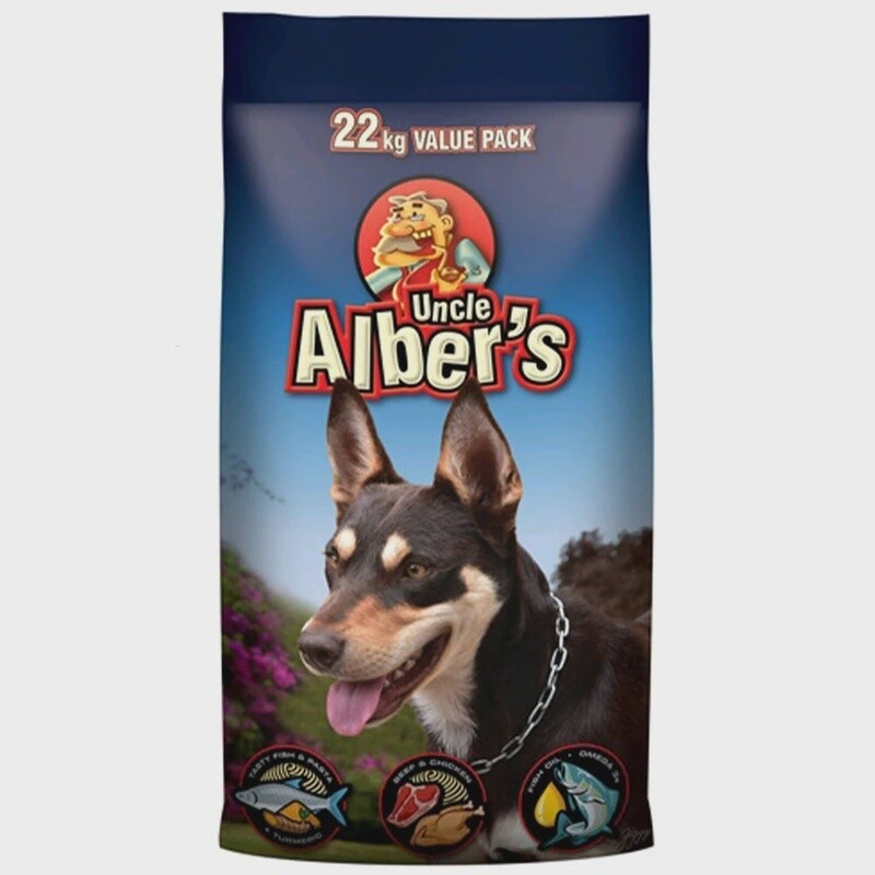 UNCLE ALBERS DOG FOOD - FISH, PASTA &amp; TURMERIC 22KG