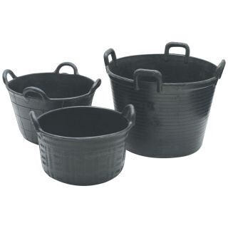 FEED TUB RECYCLED RUBBER 4-HANDLE 37L