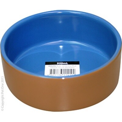 BOWL TERRACOTTA  BLUE GLAZED15.2CM DIA 950ML